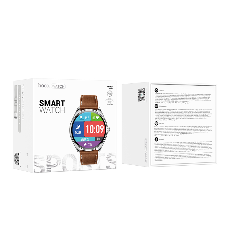Смарт-годинник HOCO Y22 AMOLED 36mm. 200 mAh. IP67 Silver (6942007628990)