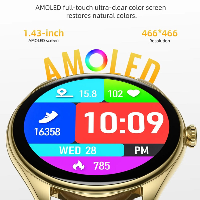 Смарт-годинник HOCO Y22 AMOLED 36mm. 200 mAh. IP67 Silver (6942007628990)