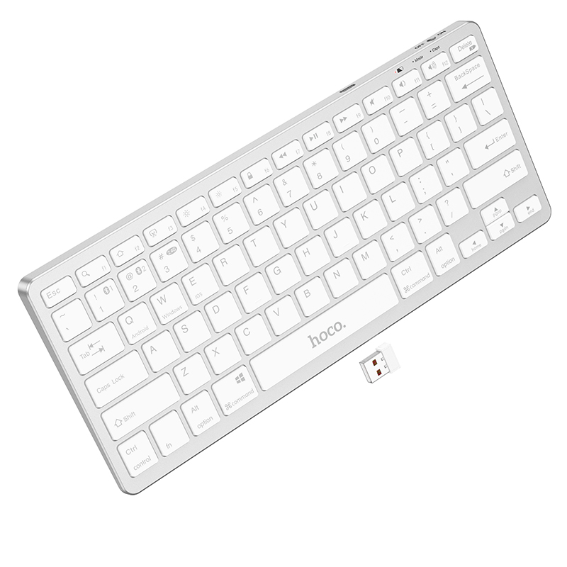Клавіатура HOCO GM32 Wisdom wireless dual-mode keyboard(english version) Silver (6942007631310)