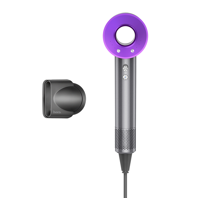 Фен HOCO HP11 Plus 1600W High-speed negative ion hair dryer(EU) Purple (6942007631570)