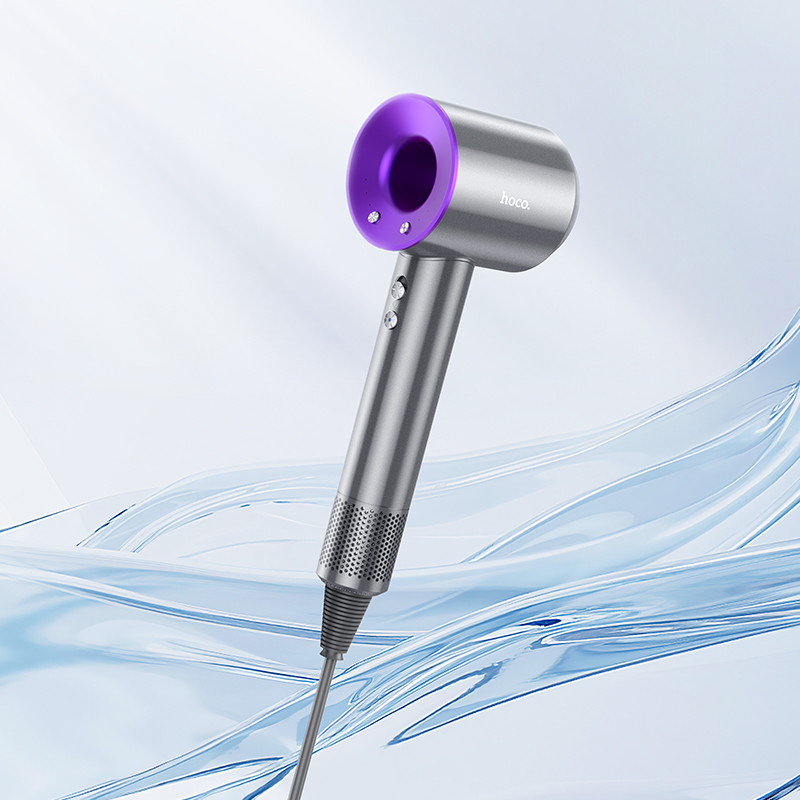 Фен HOCO HP11 Plus 1600W High-speed negative ion hair dryer(EU) Purple (6942007631570)