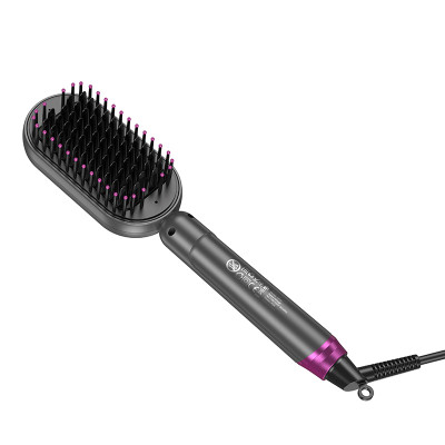 Гребінець для випрямлення волосся з цифровим дисплеєм HOCO HP44 Electric straightening hair comb with digital display(EU) Rose red (6942007631662)