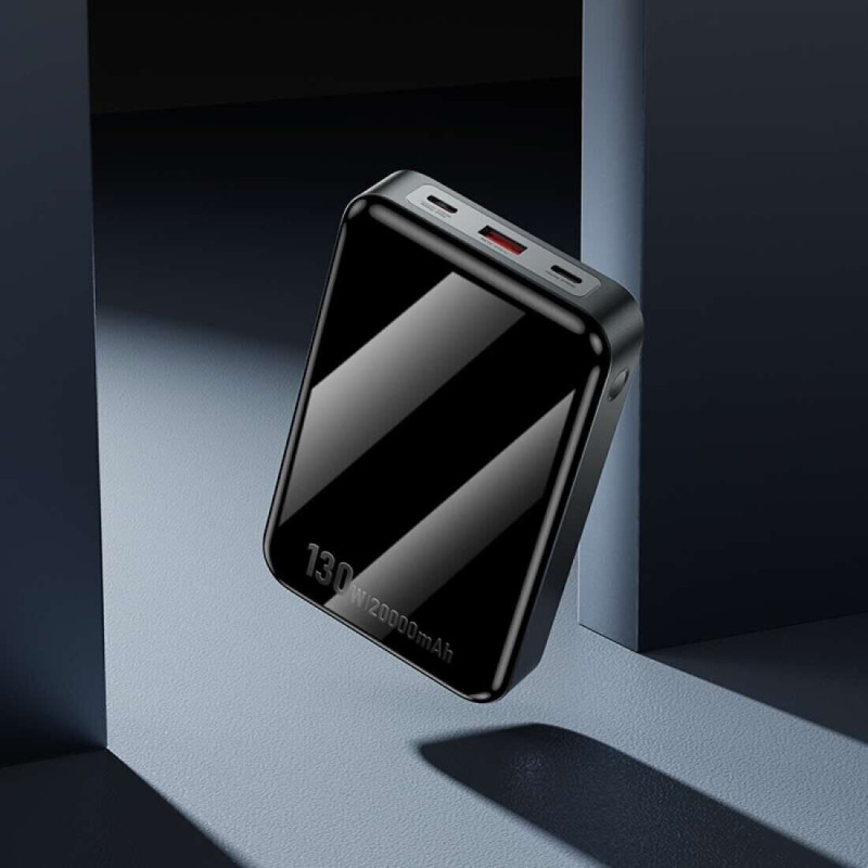 Зовнішній акумулятор HOCO Q30A Fast charge 130W power bank(20000mAh) Metal Gray (6942007634069)