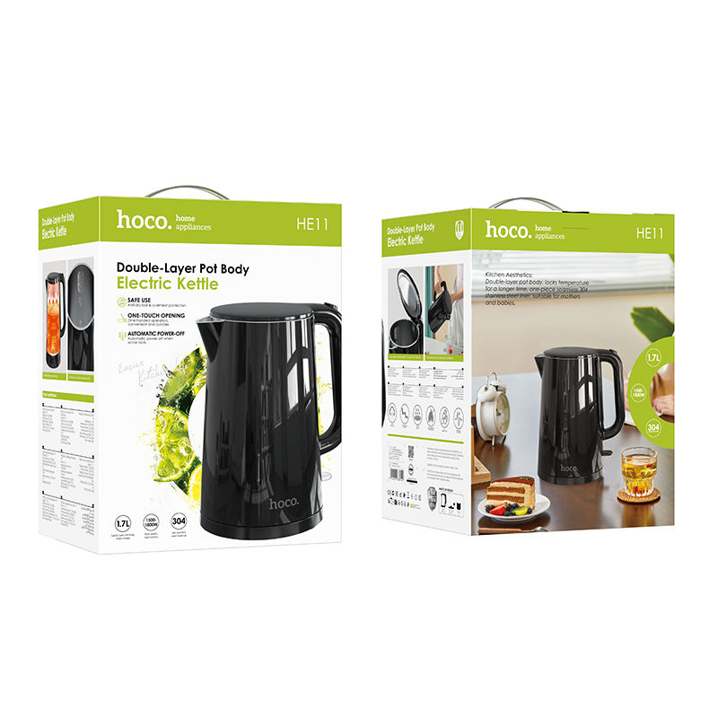 Електрочайник HOCO HE11 1.7L electric kettle (EU) Black (6942007638142)