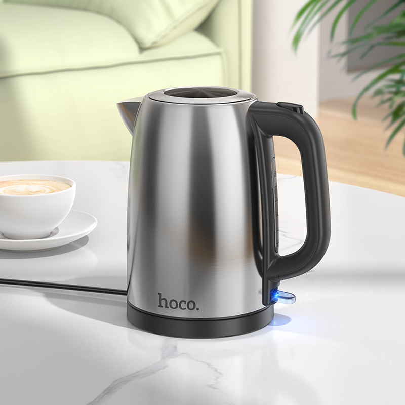 Електрочайник HOCO HE12 1.7L stainless steel electric kettle (EU) Stainless Steel (6942007638166)