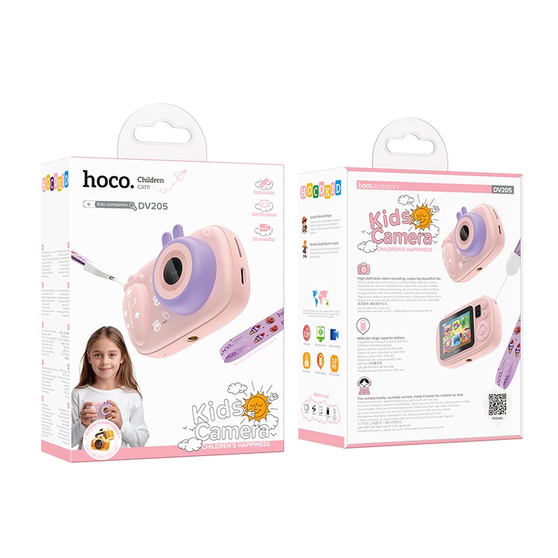 Камера для дітей HOCO DV205 Dual-camera children camera Pink (6942007638678)