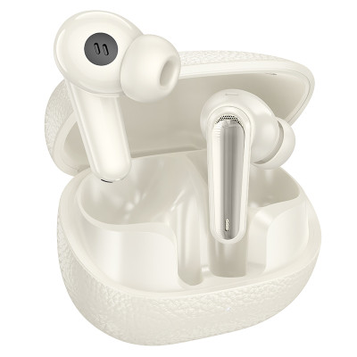 Бездротові навушники HOCO EQ23 Plus Duke Ⅱ true wireless ANC+ENC BT headset Milky White (6942007639309)