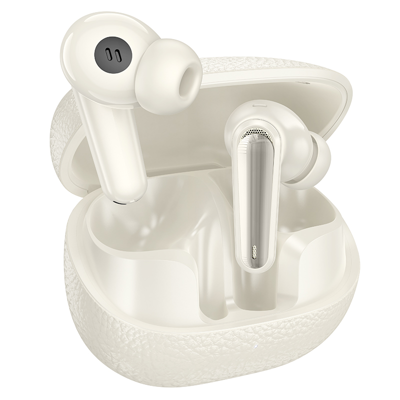 Бездротові навушники HOCO EQ23 Plus Duke Ⅱ true wireless ANC+ENC BT headset Milky White (6942007639309)