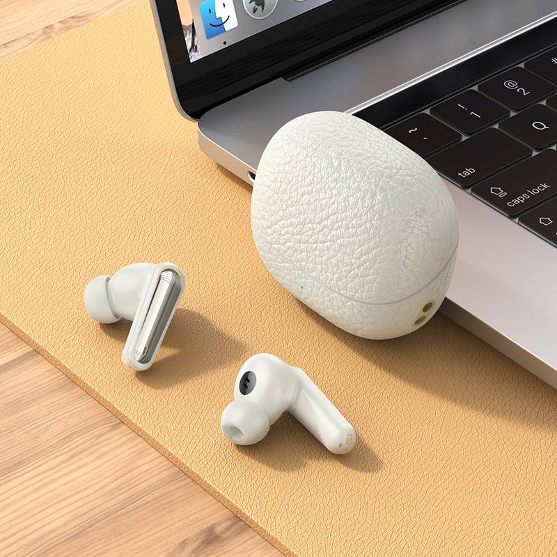 Бездротові навушники HOCO EQ23 Plus Duke Ⅱ true wireless ANC+ENC BT headset Milky White (6942007639309)