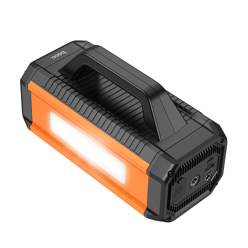 Автомобільний пуско-зарядний пристрій з насосом HOCO QS4 Intelligent air pump with emergency start-up power bank(10000mAh) Black (6942007642552)