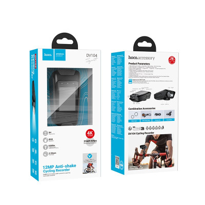 Відеореєстратор HOCO DV104 4K Riding recorder Black (6942007646000)