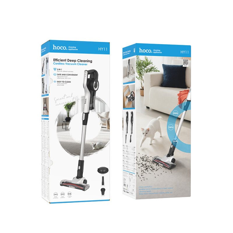 Пилосос HOCO HY11 Wireless handheld roller brush vacuum cleaner (EU) White (6942007646437)