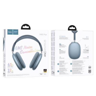 Бездротові накладні навушники HOCO W65 Plus Happy ANC BT headphones Blue (6942007650427) Бездротові накладні навушники HOCO W65 Plus Happy ANC BT headphones Blue (6942007650427)