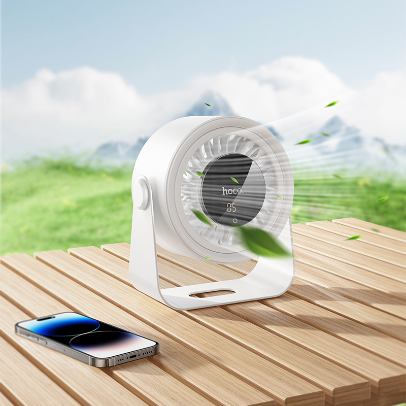 Вентилятор HOCO HX66 3000 mAh Desktop circulating fan White (6942007652674)