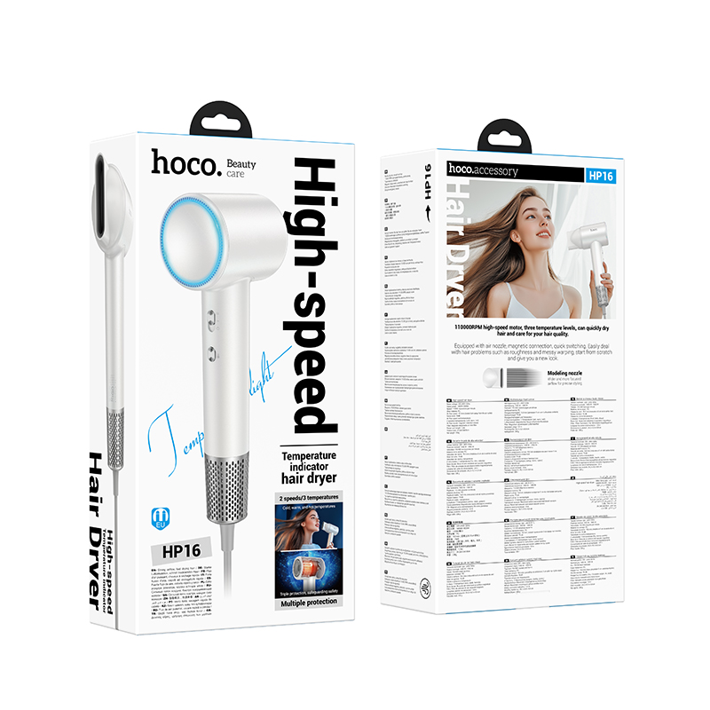 Фен HOCO HP16 1650W High speed hair dryer(EU) White (6942007654579)
