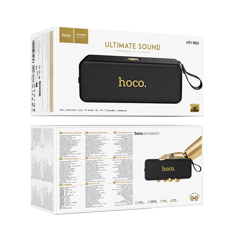 Портативна колонка HOCO HT1 Pro Marquis sports BT speaker Black (6942007654623)