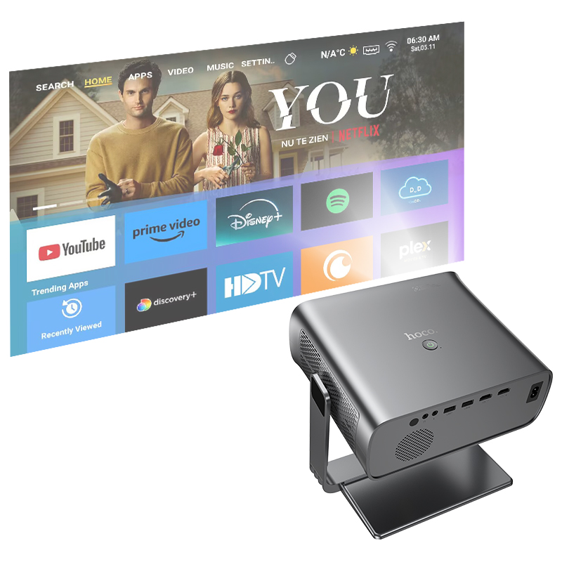 Проектор HOCO DT5 Smart electric focus projector(1080P Android version) (6942007656290)