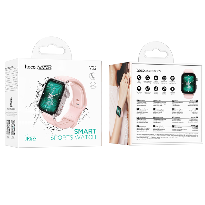Смарт-годинник HOCO Y32 44mm. 225 mAh. IP67 Smart sports watch(call version) (6942007659062)