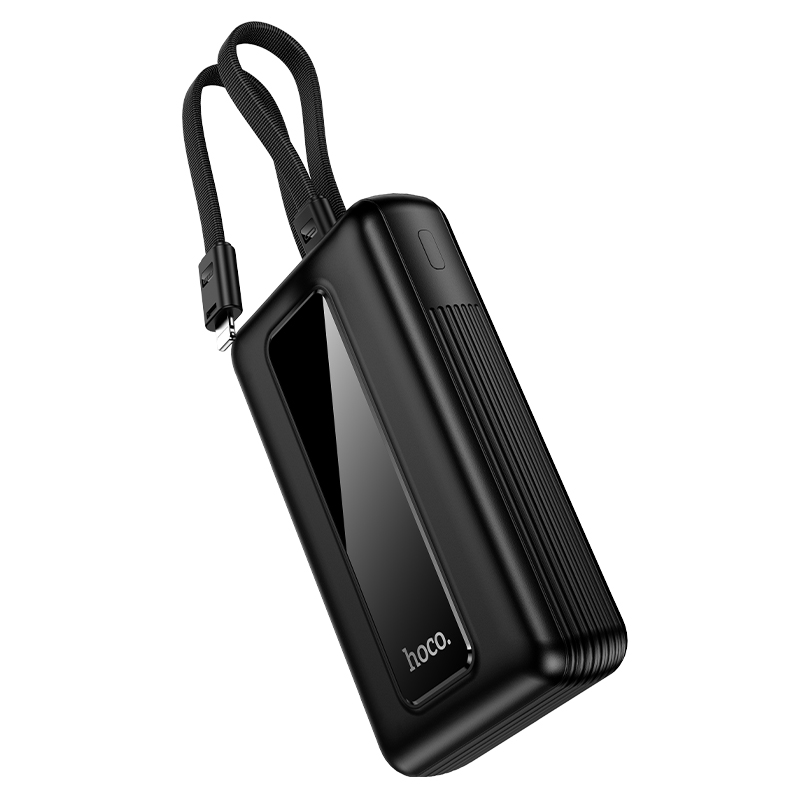 Зовнішній акумулятор HOCO J162A Full power 22.5W+PD20W fully compatible power bank with two cables(20000mAh) Black (6942007663083)