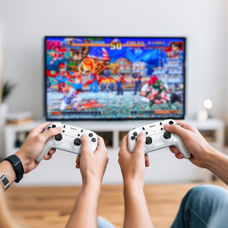 Ігрова приставка + 2 джойстики HOCO GA31 Collection game box+two wireless gamepads set White (6942007672122)