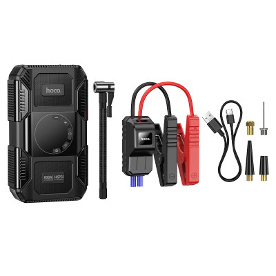 Автомобільний пуско-зарядний пристрій з насосом HOCO QS6 Clever Intelligent air pump+emergency start-up power bank(8000mAh) Black (6942007673013) Автомобільний пуско-зарядний пристрій з насосом HOCO QS6 Clever Intelligent air pump+emergency start-up power bank(8000mAh) Black (6942007673013)