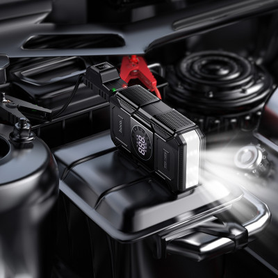 Автомобільний пуско-зарядний пристрій з насосом HOCO QS6 Clever Intelligent air pump+emergency start-up power bank(8000mAh) Black (6942007673013) Автомобільний пуско-зарядний пристрій з насосом HOCO QS6 Clever Intelligent air pump+emergency start-up power bank(8000mAh) Black (6942007673013)