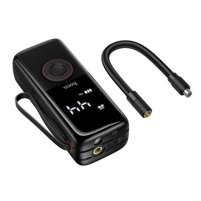 Автомобільний насос HOCO ZP18 Enlighten portable smart air pump Black (6942007673303)