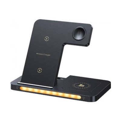 Бездротовий зарядний пристрій REMAX Minxl Pro Series 22W 3-in-1 Foldable Wireless Charger with Light RP-W70  Black (6954851202745)