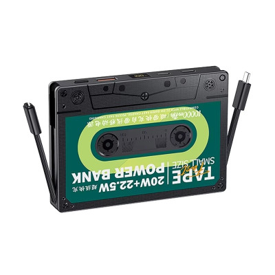 Зовнішній акумулятор REMAX Tape Series PD20W+QC22.5W Cabled Fast Charging Power Bank 10000mAh RPP-533 Black (6954851206897)
