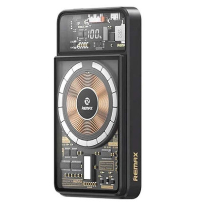 Зовнішній акумулятор REMAX Walking·Phantom Series PD20W+QC22.5W Cabled Magnetic Wireless Charging Power Bank 10000mAh RPP-580 Black (6954851208631)