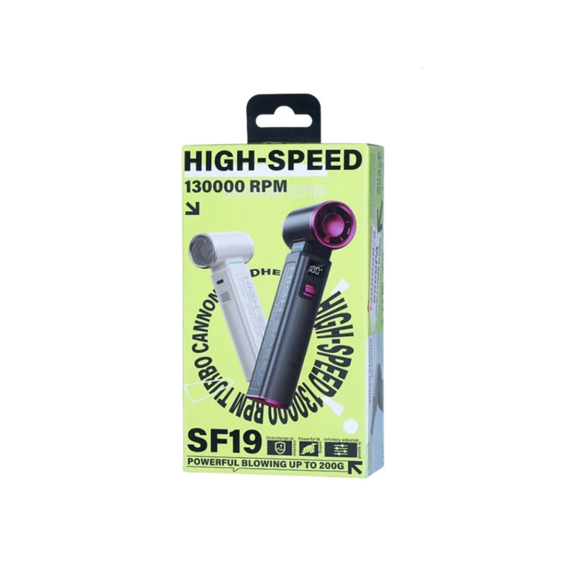 Портативний турбовентилятор REMAX High-Speed 130000 RPM Turbo Cannon Handheld Fan RS-SF19 White (6954851255550)