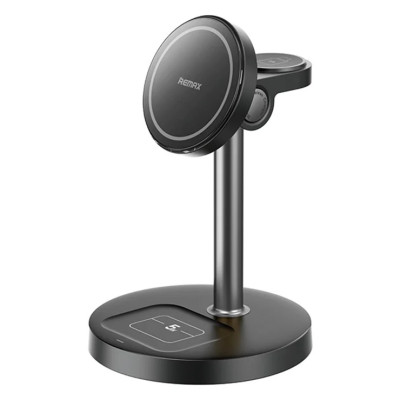 Бездротовий зарядний пристрій REMAX 20.5W upgrade free desktop magnetic 3 in 1 wireless charger  CW01 Black (6954851256243)