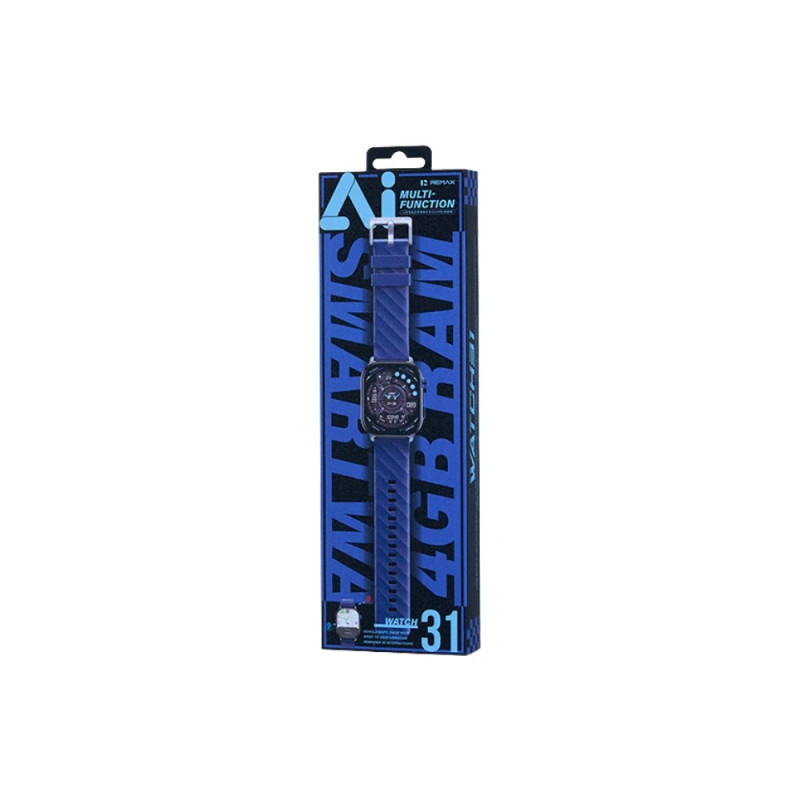Смарт-годинник REMAX AI WATCH 31 (4GB RAM) 51mm. 400 mAh. IP68 Blue (6954851259770)