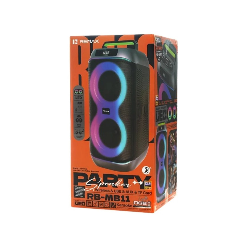 Колонка "REMAX Party lighting Wireless Portable Speaker 80W RB-MB11" Black (6954851264859)