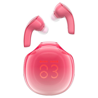 Бездротові навушники ACEFAST T9 Crystal (Air) color bluetooth earbuds Pomelo Red (6974316282532)