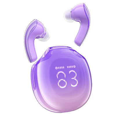 Бездротові навушники ACEFAST T9 Crystal (Air) color bluetooth earbuds Grape Purple (6974316282563)