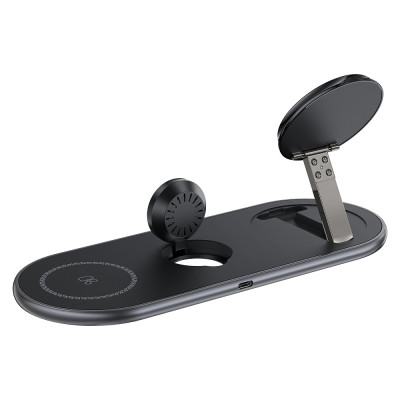 Бездротовий мультизарядний пристрій ACEFAST E19 Qi2 desktop 3-in-1 wireless charging holder Black (6974316283096) Бездротовий мультизарядний пристрій ACEFAST E19 Qi2 desktop 3-in-1 wireless charging holder Black (6974316283096)