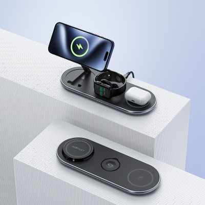 Бездротовий мультизарядний пристрій ACEFAST E19 Qi2 desktop 3-in-1 wireless charging holder Black (6974316283096) Бездротовий мультизарядний пристрій ACEFAST E19 Qi2 desktop 3-in-1 wireless charging holder Black (6974316283096)