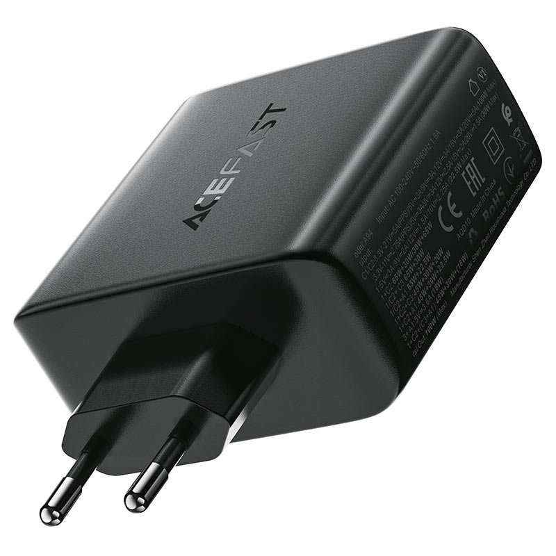 Мережевий зарядний пристрій ACEFAST A94 PD100W GaN (3*USB-C+USB-A) charger  Black (6974316283133)