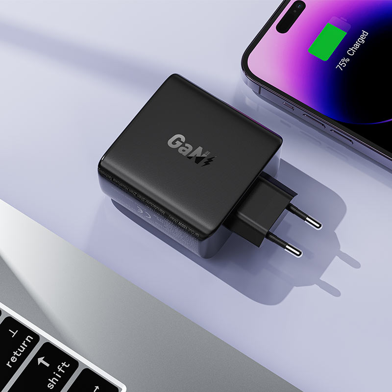 Мережевий зарядний пристрій ACEFAST A94 PD100W GaN (3*USB-C+USB-A) charger  Black (6974316283133)