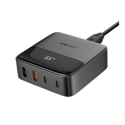 Мережевий зарядний пристрій ACEFAST Z6 PD65W GaN (2*USB-C+2*USB-A) desktop charging adapter Black (6974316283324)