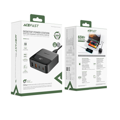 Мережевий зарядний пристрій ACEFAST Z6 PD65W GaN (2*USB-C+2*USB-A) desktop charging adapter Black (6974316283324) Мережевий зарядний пристрій ACEFAST Z6 PD65W GaN (2*USB-C+2*USB-A) desktop charging adapter Black (6974316283324)