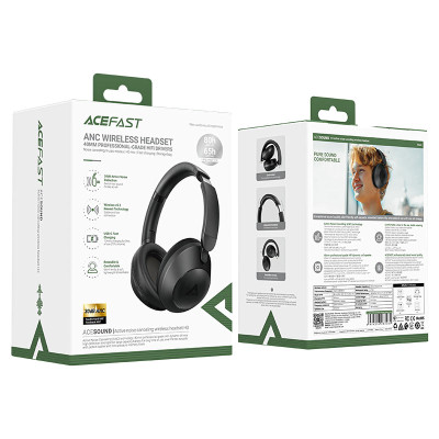 Бездротові накладні навушники ACEFAST H3 active noise canceling wireless headset Black (6974316283485)