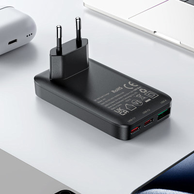 Мережевий зарядний пристрій ACEFAST A100 PD65W GaN 2C+A ultra-thin Charger Black (6974316283492) Мережевий зарядний пристрій ACEFAST A100 PD65W GaN 2C+A ultra-thin Charger Black (6974316283492)