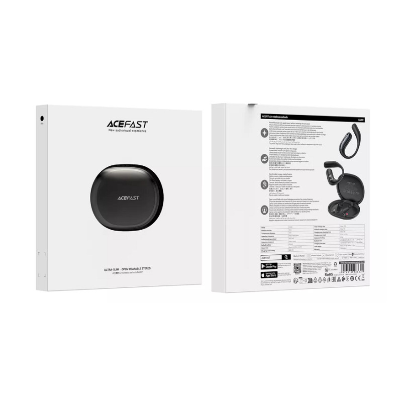 Бездротові навушники TWS ACEFAST FA002 ACEFIT Air wireless earbuds, ENC, IP54, Black (6974316283621)