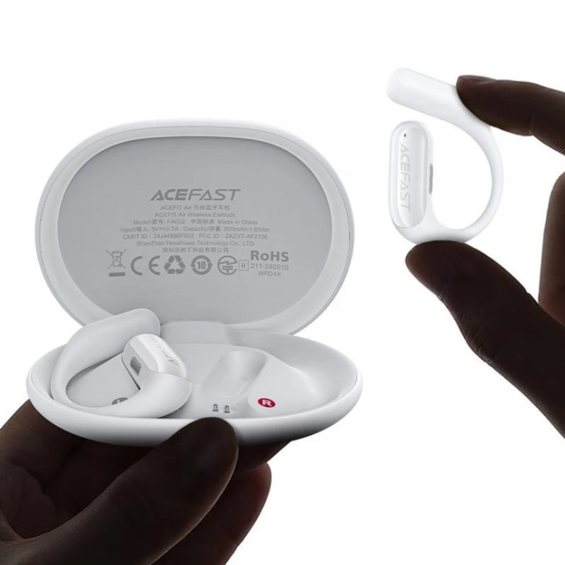 Бездротові навушники TWS ACEFAST FA002 ACEFIT Air wireless earbuds, ENC, IP54, White (6974316283638)