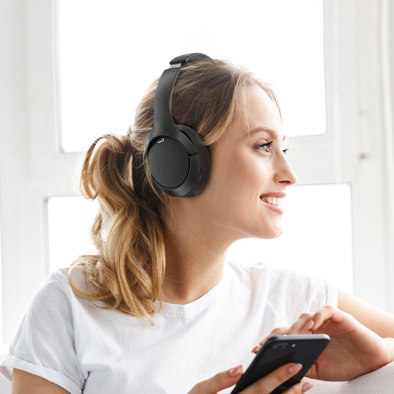 Бездротові накладні навушники ACEFAST H6 active noise reduction wireless headset Black (6974316283683)