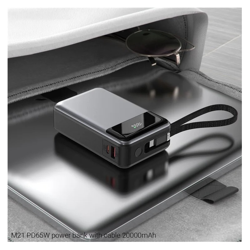 Зовнішній акумулятор ACEFAST M21 PD65W power bank with cable 20000mAh Black (6974316283898)
