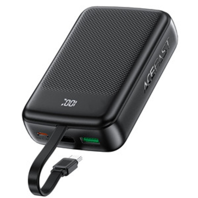 Зовнішній акумулятор ACEFAST M14 PD20W power bank with cable 20000mAh Black (6974316283966)