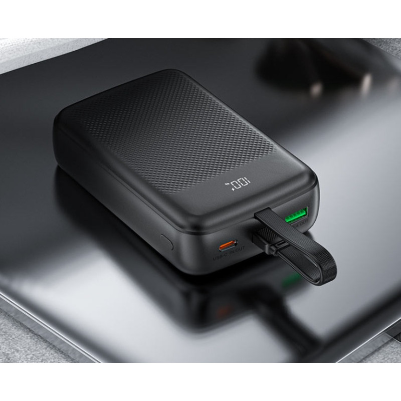 Зовнішній акумулятор ACEFAST M14 PD20W power bank with cable 20000mAh Black (6974316283966)